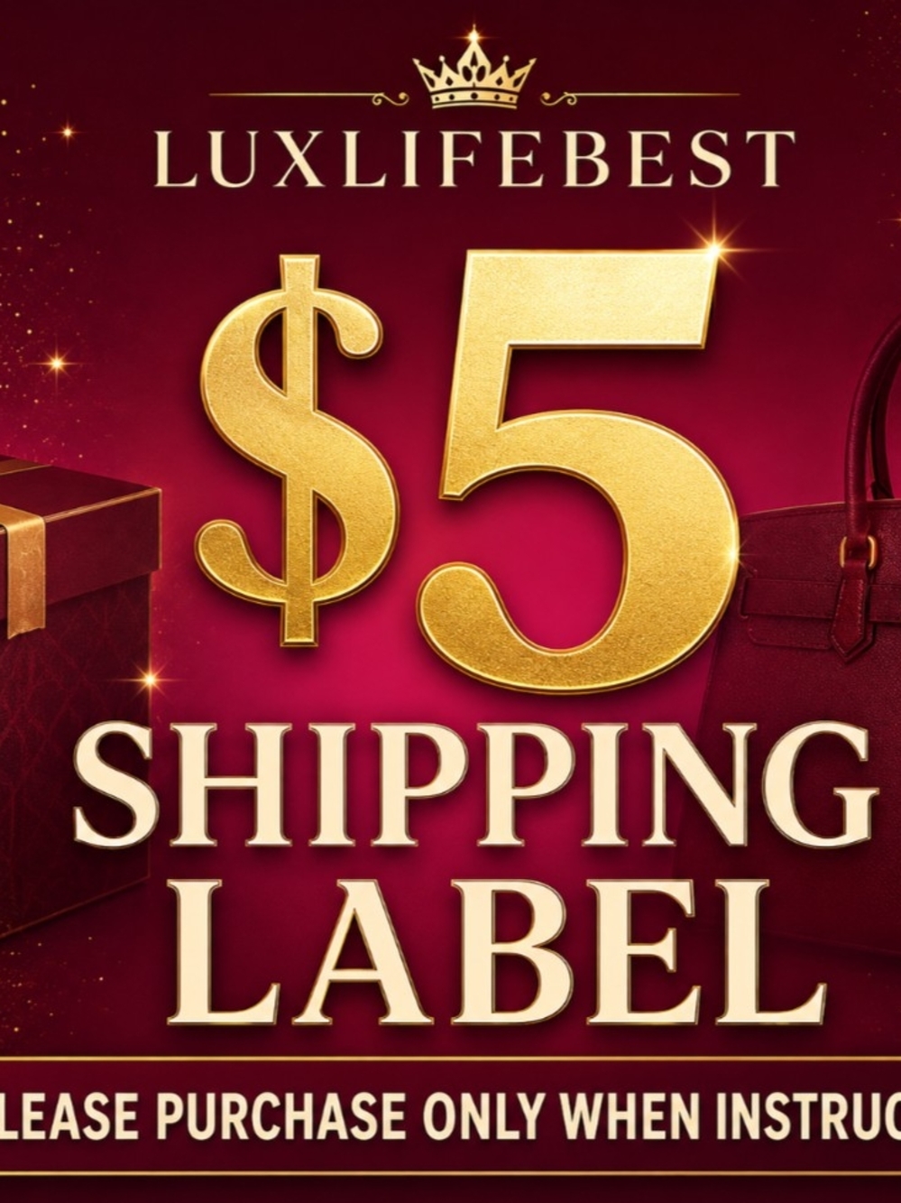 LuxLifeBest $5 Shipping Label - Red